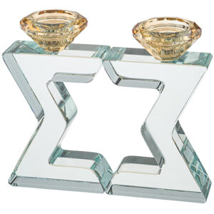 פמוטי קריסטל "מגן דוד" מהודרים 17 ס"מ