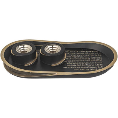 Polymer Set Tray and Pair of Candlesticks
