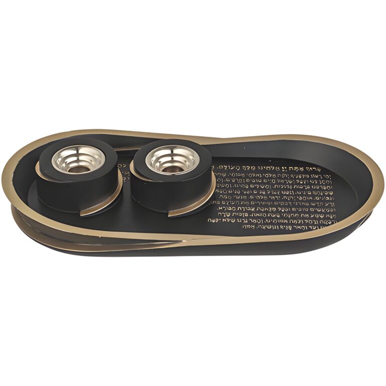 Polymer Set Tray and Pair of Candlesticks