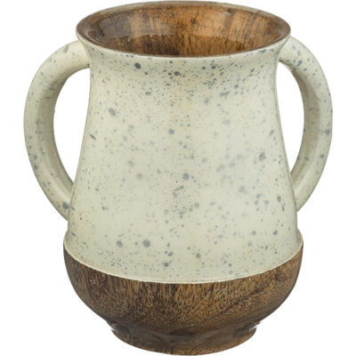 Mango Wood Handmade Washing Cup 12 cm