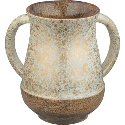 Mango Wood Handmade Washing Cup 12 cm