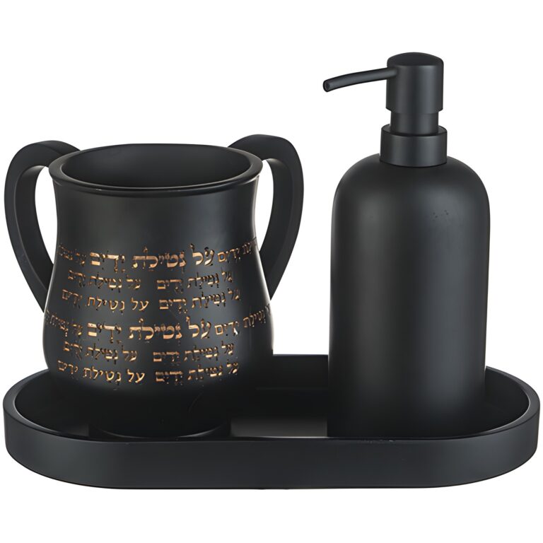 Polymer Set of Washing Cup & Soap Dispenser & Tray