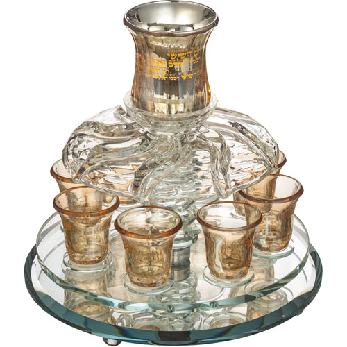 Crystal Wine Divider 33*25 cm with 8 Small Cups