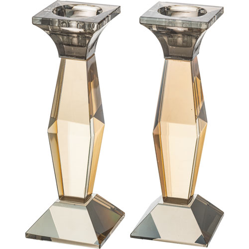 Pair of Crystal Elegant Candlesticks 20.5 cm