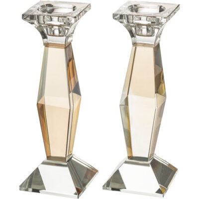 Pair of Crystal Elegant Candlesticks 20.5 cm