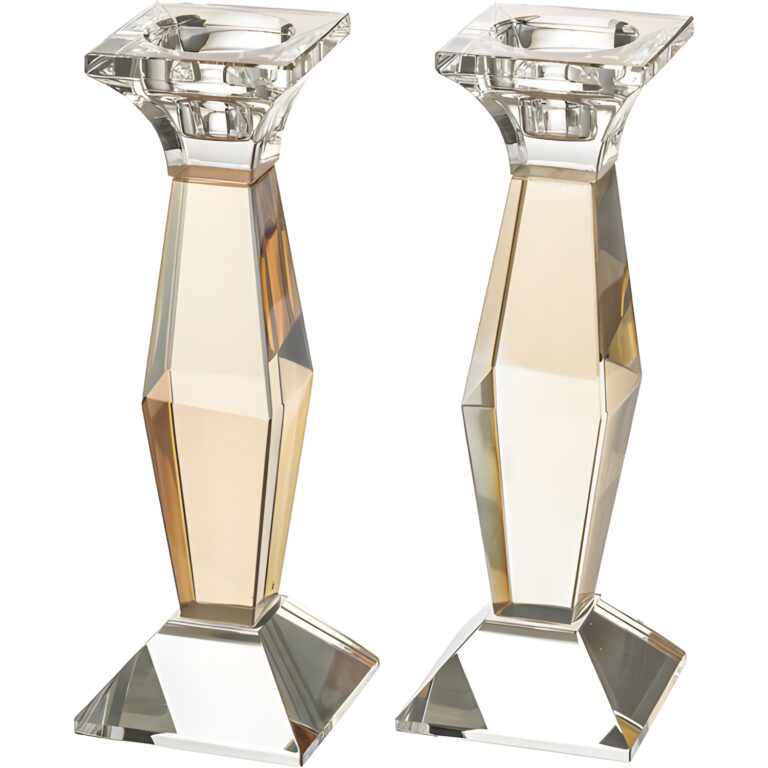 Pair of Crystal Elegant Candlesticks 20.5 cm