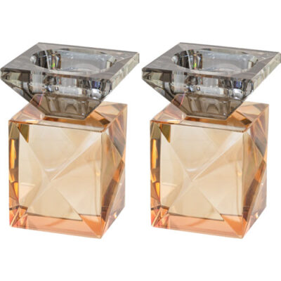 Pair of Crystal Candlesticks 9 cm