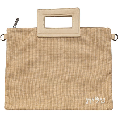 תיק מפואר לטלית פשתן ודמוי עור עם ריקמה 3138 ס"מ