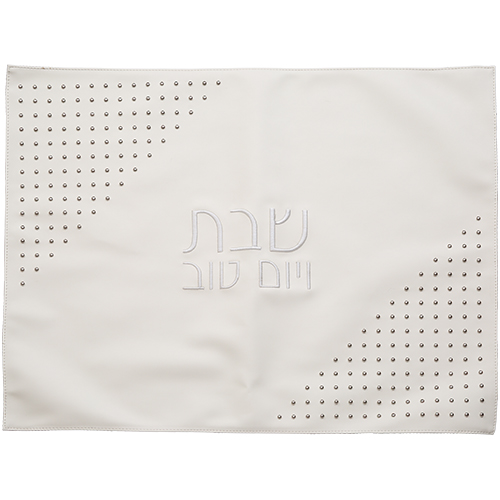 כיסוי חלה דמוי עור לבן רקמה 6145 ס"מ