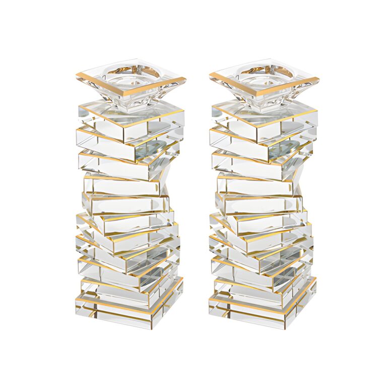 Pair of Crystal Candlesticks 19.5 cm