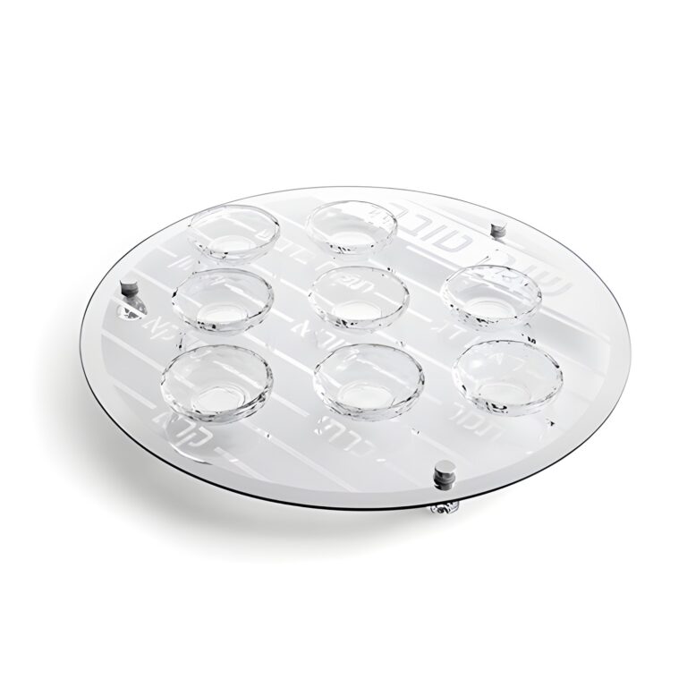 Rosh Hashanah Glass & Crystal Round Plate 40 cm