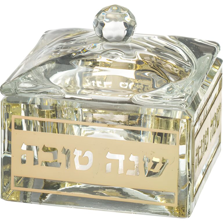 Crystal Honey Dish 7*7 cm with Metal Plaque