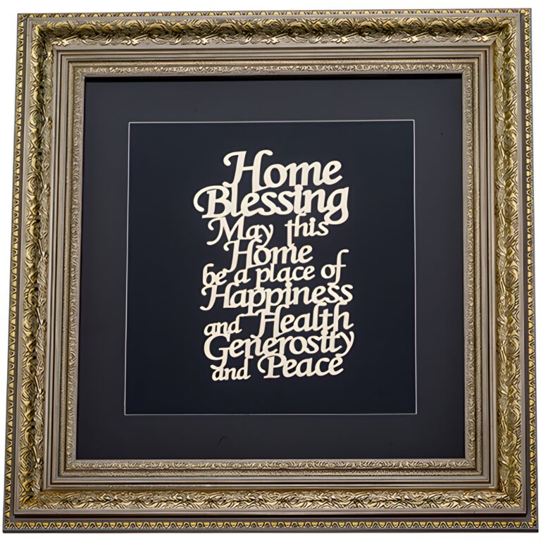 Framed Blessing with Gold Plate 42*43 cm