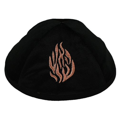 Velvet Kippah with Embroidery Size 4