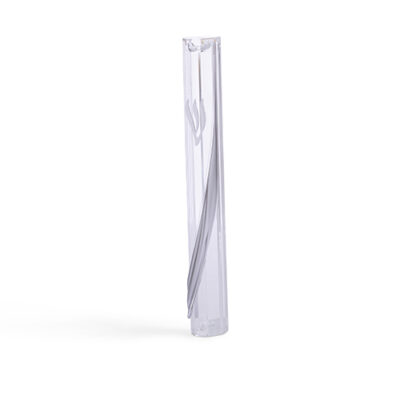 Plastic Clear Mezuzah with Rubber Cork 12 cm - Silver