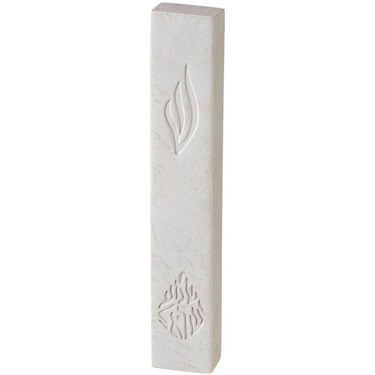 Concrete-like Polymer Mezuzah 15 cm - White