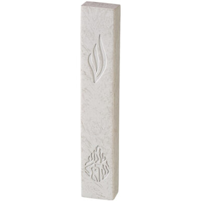Concrete-like Polymer Mezuzah 20 cm - White
