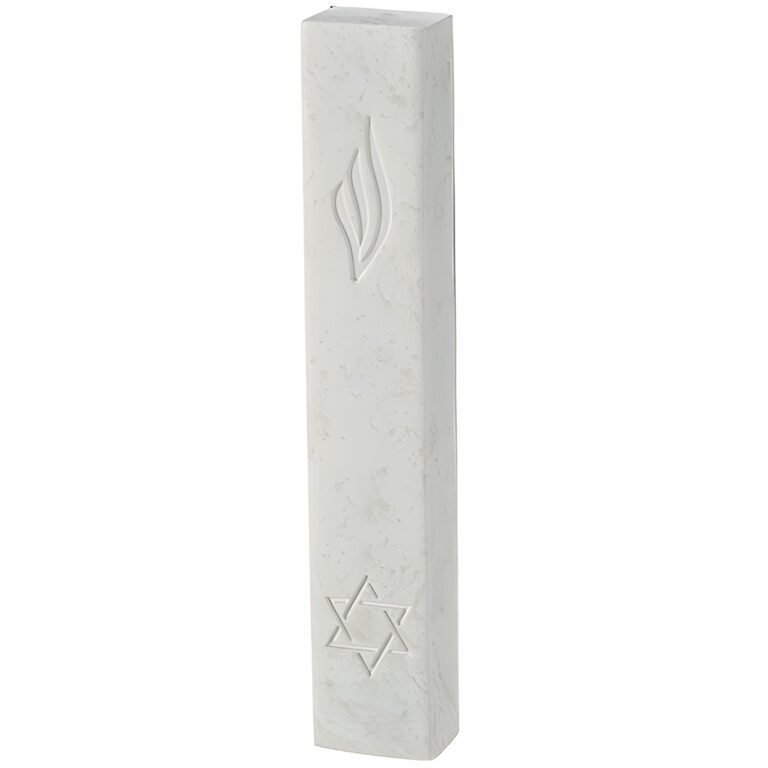 Concrete-like Polymer Mezuzah 15 cm - White