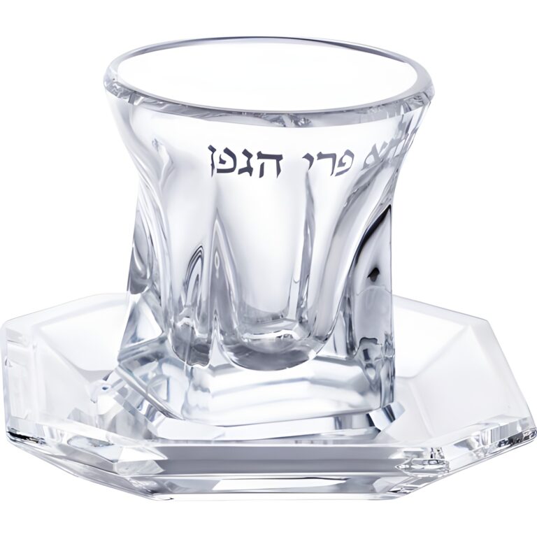 Crystal Kiddush Cup Without Leg 9 cm Contain 100ml // 3.4oz
