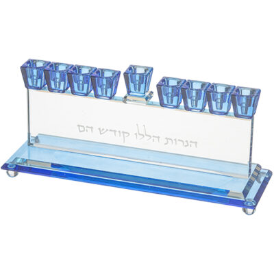 Elegant Crystal Menorah 13cm