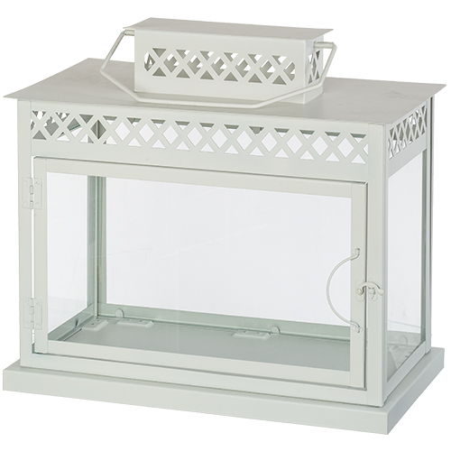 Aluminium and Glass Menorah Box 44*25*40 cm - White