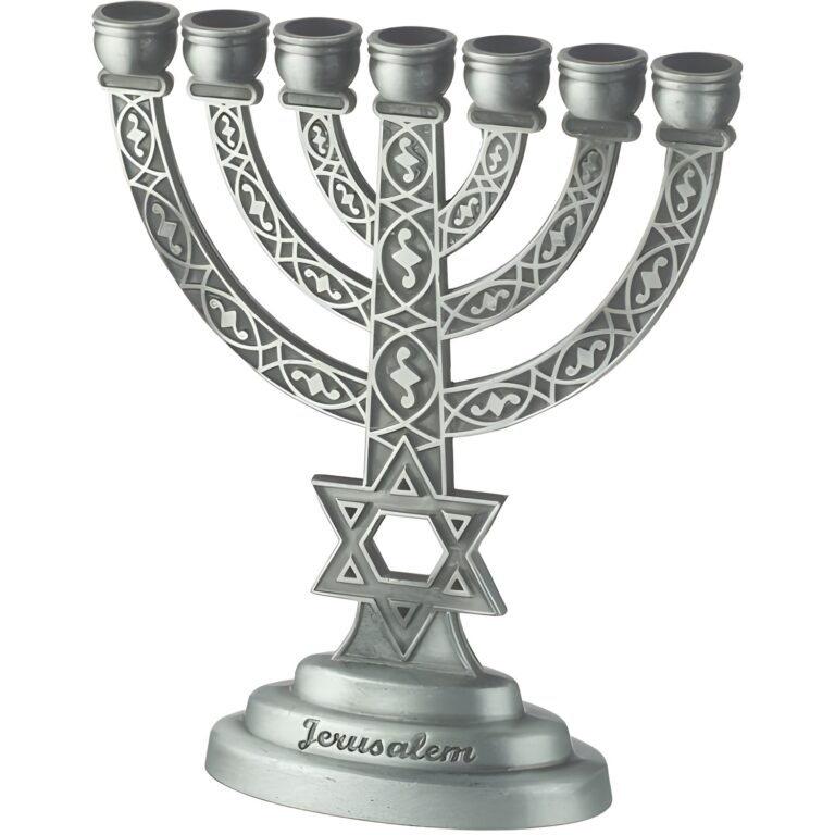 Menorah Pewter Finish 10 cm