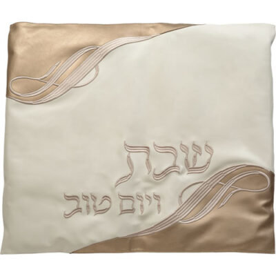 כיסוי פלטה עור סינטטי 80*70 ס"מ - לבן, עם ר embroidery