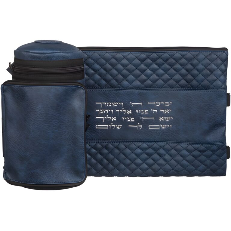 Leather- Like Thermal Tefillin & Tallit Protector Container "tik-taf" 22 Cm- blue