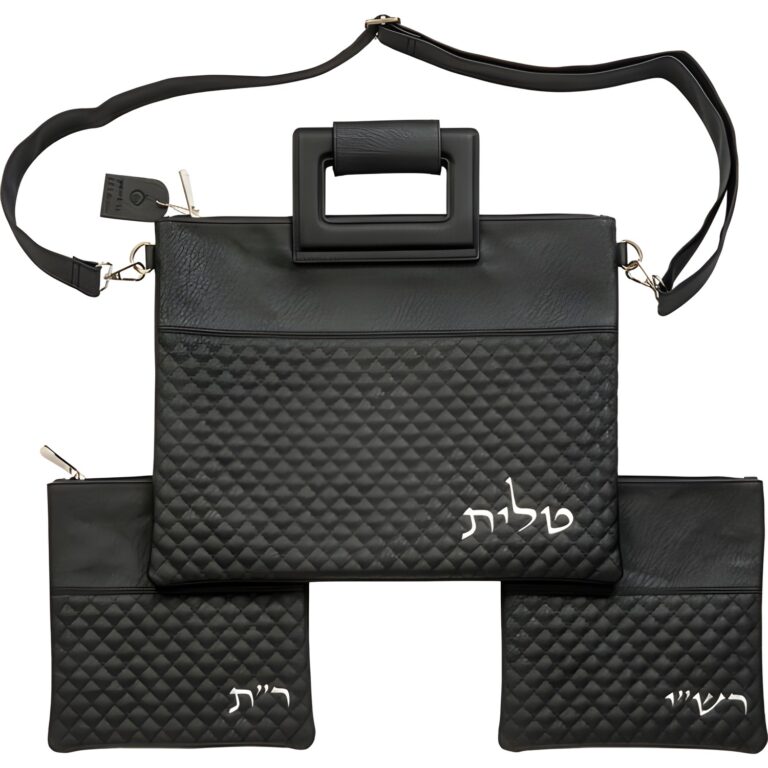 Leatherette Talit - Tefilin set with handles 40*34 cm