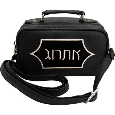 תיק עור סינתטי לאתרוג - שחור