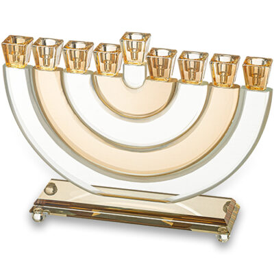 Crystal Elegant Hanukkiah 25cm - Gold