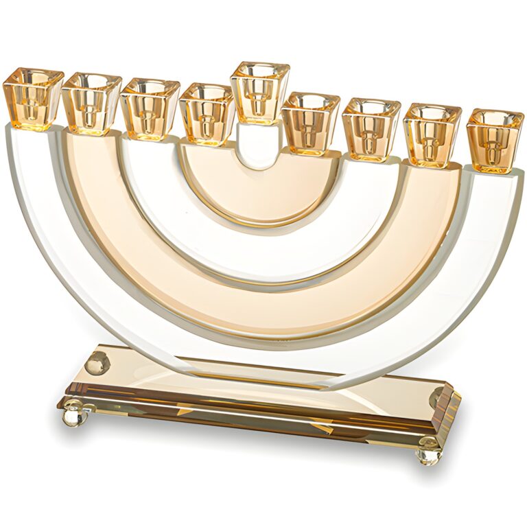 Crystal Elegant Hanukkiah 25cm - Gold