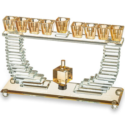 Crystal Elegant Hanukkiah 19.5x28 cm - Gold