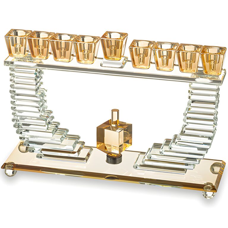 Crystal Elegant Hanukkiah 19.5x28 cm - Gold