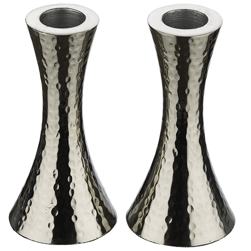 Hammered Aluminum Candlesticks 12 cm