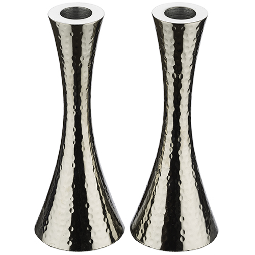 Hammered Aluminum Candlesticks 18 cm