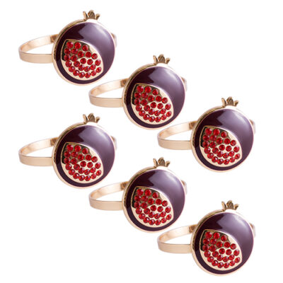 Set of 6 Napking Holders Rings - Gold