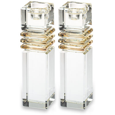 Crystal Candlesticks 17cm - Gold