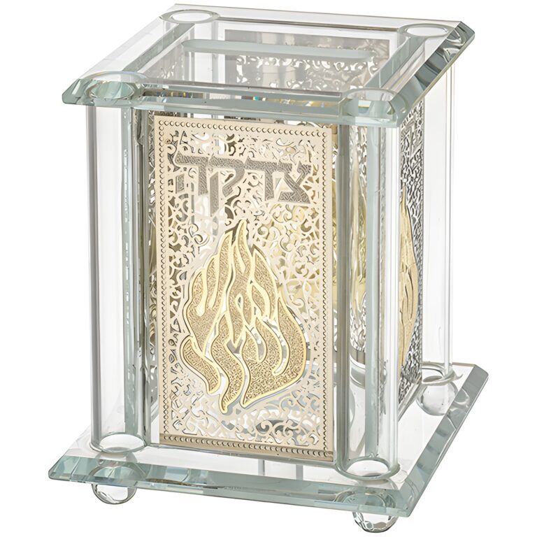 Crystal Tzedakah Box 15 cm with Plaque