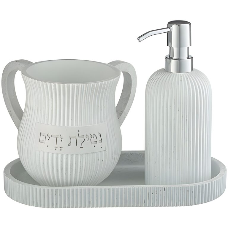 Polymer Set of Washing Cup & Soap Dispenser & Tray