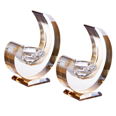 Crystal Candlesticks 14 cm