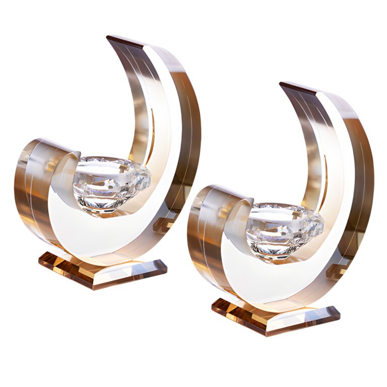 Crystal Candlesticks 14 cm