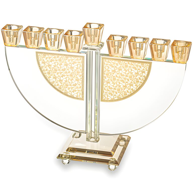 Crystal Elegant Hanukkiah 22 cm - Gold