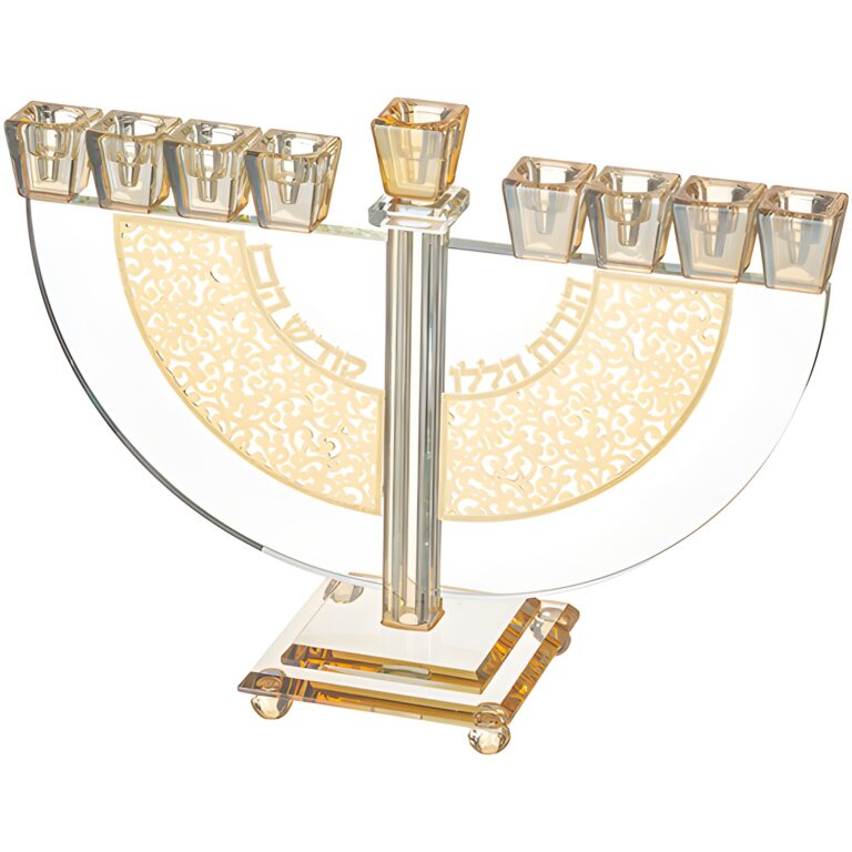 Crystal Elegant Hanukkiah 22 cm - Gold
