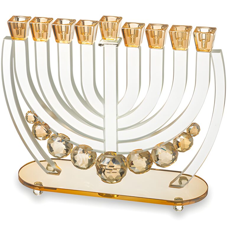 Crystal Elegant Hanukkiah 25cm - Gold