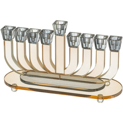 חנוכייה קריסטלית אלגנטית 15 ס"מ