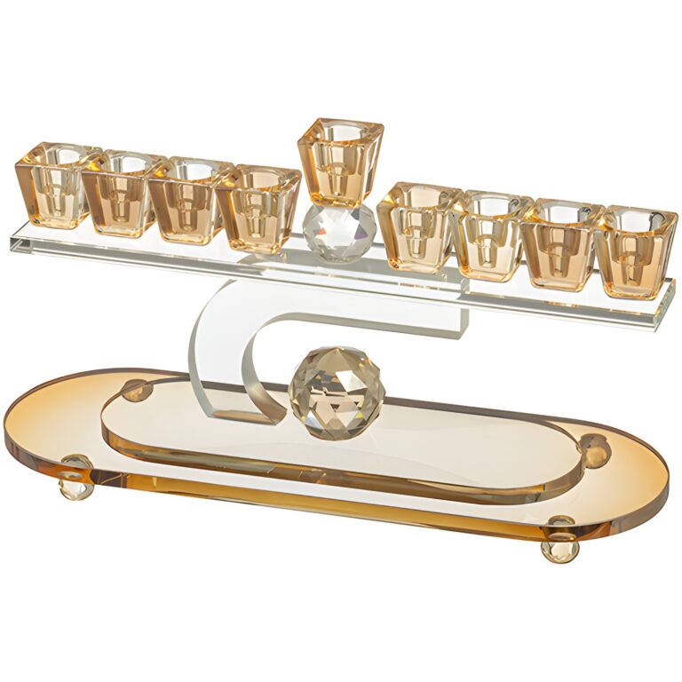 Elegant Crystal Menorah 13cm
