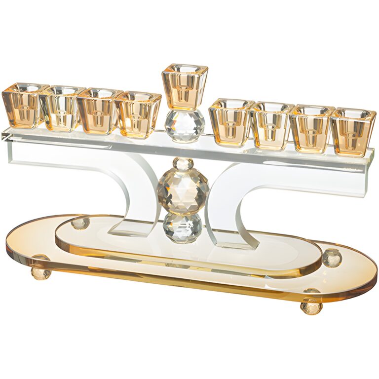 Elegant Crystal Menorah 13cm