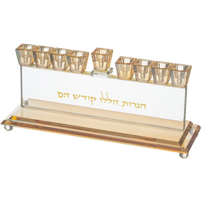 חנוכייה קריסטלית אלגנטית 14 ס"מ