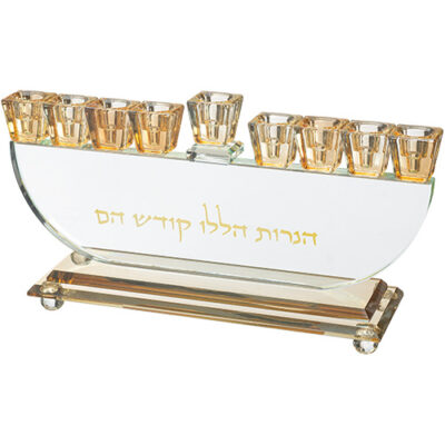 חנוכייה קריסטלית אלגנטית 14 ס"מ